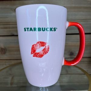 Starbucks Pink Mug With Lipstick Mark Valentines Day 2021 with Lid